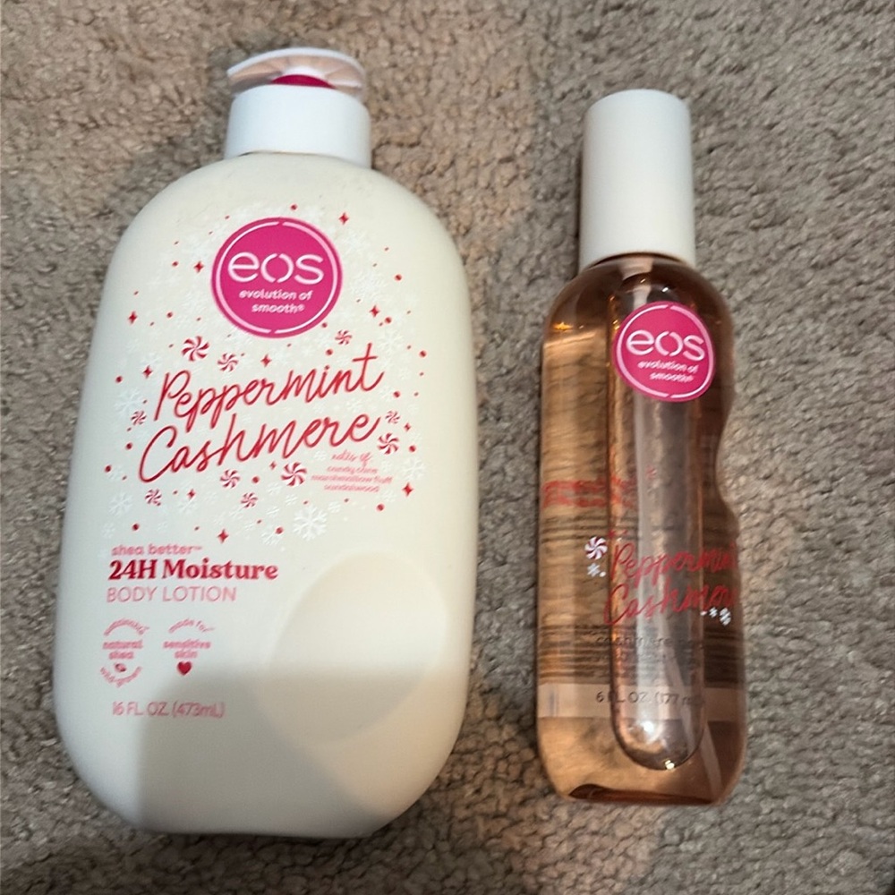 Eos peppermint cashmere body lotion and spray new never used